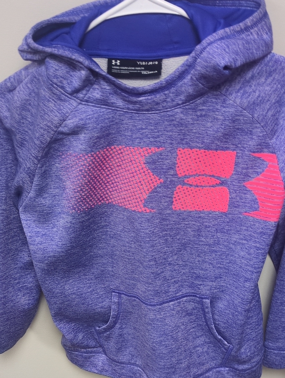 Under Armour Purple Heather Hoodie with Pink Logo